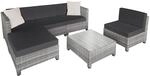 Tectake Aluminium Rattan Lounge Wetterfest und Uv Best&auml;ndig Dicke Der Polster 10 cm