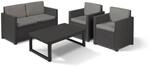 Allibert Victoria - Monaco Loungeset 4-teilig mit 2-sitzer, Sessel und Tisch