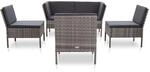 vidaXL 6-tlg Garten-Lounge-Set mit Auflagen Poly Rattan Grau Modell 17