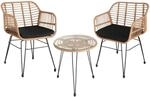 Tectake Rattan Sitzgruppe Molfetta F&uuml;r 2 Personen Widerstandsf&auml;hig 64 50 x 58 x 86