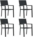 vidaXL Gartenst&uuml;hle 4 Stk Schwarz HDPE Holz-Optik 47886