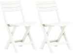 vidaXL Klappbare Gartenst&uuml;hle 2 Stk Kunststoff Wei&szlig; 48786