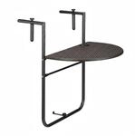 Relaxdays Balkonh&auml;ngetisch Kunststoff Metall Braun Klappbar H&ouml;henverstellbar 84 cm