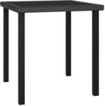 vidaXL Garten-Esstisch Schwarz 70x70x73 cm Poly Rattan 315114