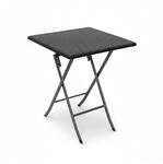 Relaxdays Gartentisch Quadratisch Kunststoff Schwarz Klappbar 74 cm x 61,5 cm x 61,5