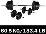 vidaXL Langhantel 2 Kurzhantel Set 60,5kg 90375