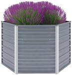vidaXL Garten-Hochbeet Verzinkter Stahl 129x129x77 cm Grau 44856