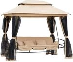 Outsunny Hollywoodschaukel mit Seitenw&auml;nden 3-Sitzer 256 x 172 x 248 cm