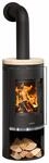 Justus Kaminofen Faro 2.0 Stahl Schwarz mit Sandstein Beige 6 kW