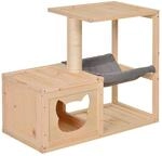 PawHut Katzenhaus mit H&auml;ngematte