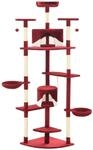 vidaXL Katzen-Kratzbaum mit Sisal-KratzS&auml;ulen 203 cm Rot und Wei&szlig;