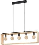Eglo Pendelleuchte Famborough 5-flammig 110 cm x 16 cm 100 cm Schwarz-Natur