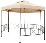 vidaXL Gartenpavillon Partyzelt Hexagonal Beige 323x265 cm