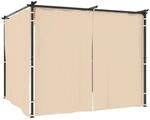 vidaXL Pavillon mit Vorh&auml;ngen 3 x 3 m Creme Stahl 48050