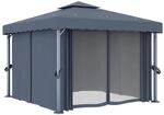 vidaXL Pavillon mit Vorhang 3x3 m Anthrazit Aluminium