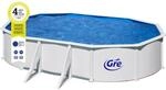 Gre Stahlwand-Pool Fidji 610 cm x 375 cm x 120 cm Oval Wei&szlig;