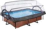 EXIT Wood Pool Braun 300x200x65cm m. Filterpumpe u. Abdeckung