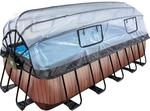 EXIT Wood Pool Braun 540x250x122cm m. Sandfilterpumpe u. Abdeckung