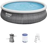 Bestway Fast Set Aufstellpool-Set &Oslash; 457 x 107 cm Rund Schiefergrau