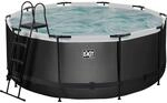 Exit Black Leather Pool Schwarz &oslash; 360 x 122 cm m. Sandfilterpumpe
