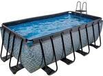 EXIT Stone Pool Grau 400 x 200 x 122 cm m. Filterpumpe