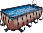 EXIT Wood Pool Braun 400 x 200 x 122 cm m. Filterpumpe
