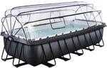 Exit Black Leather Pool Schwarz 540x250x122 cm Sandfilterp., Abdeckung, W&auml;rmep.