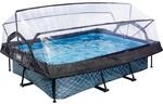 EXIT Stone Pool Grau 220 x 150 x 65 cm m. Filterpumpe u. Abdeckung
