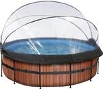 EXIT Wood Pool Braun &oslash; 427 x 122 cm m. Sandfilterpumpe u. Abdeckung
