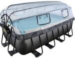 Exit Black Leather Pool Schwarz 400 x 200 x 122 cm m. Sandfilterpumpe, Abdeckung