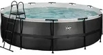 Exit Black Leather Pool Schwarz &oslash; 488 x 122 cm m. Sandfilterpumpe