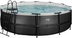 Exit Black Leather Pool Schwarz &oslash; 450 x 122 cm m. Sandfilterpumpe