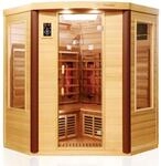 Dewello Infrarotkabine Sauna Toronto 152cm x 152cm 3 Person Vollspektrum &