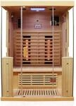 Dewello Infrarotkabine Sauna Kingston 130cm x 105cm 2 Personen Vollspektrum &