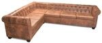 vidaXL Chesterfield-Ecksofa 6-Sitzer Kunstleder Braun 243618
