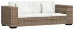 vidaXL 8-Tlg 3-Sitzer Sofa Set Echt Rattan