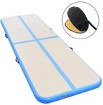 vidaXL Aufblasbare Gymnastikmatte mit Pumpe 400x100x10 cm PVC Blau 91916