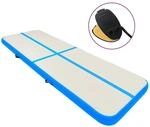 vidaXL Aufblasbare Gymnastikmatte mit Pumpe 400x100x20 cm PVC Blau 92680