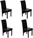 vidaXL Esszimmerst&uuml;hle 4 Stk Schwarz Kunstleder 160316