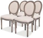 vidaXL Esszimmerst&uuml;hle 4 Stk Creme Stoff 244088