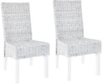 vidaXL Esszimmerst&uuml;hle 2 Stk Hellbraun Kubu-Rattan und Mahagoniholz 246654