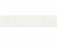 Bricoflor 3D Tapetenbordüre in Weiß Ornament Wandbordüre Ideal für...