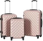 vidaXL Hartschalen-Trolley-Set 3 Stk Ros&eacute;gold ABS 91888