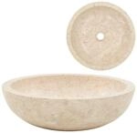 vidaXL Waschbecken 40x12 cm Marmor Creme 142775