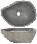 vidaXL Waschbecken Flussstein Oval 37-46 x 29-36 cm 146213