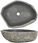 vidaXL Waschbecken Flussstein Oval 45-53 x 34-41 cm 146214