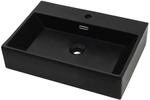 vidaXL Waschbecken mit Hahnloch Keramik Schwarz 60,5 x 42,5 x 14,5 cm 142742