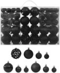 vidaXL 100-tlg. Weihnachtskugel-Set Schwarz