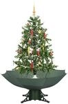 vidaXL Schneiender Weihnachtsbaum mit Schirmfu&szlig; Gr&uuml;n 140 cm 284333