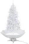 vidaXL Schneiender Weihnachtsbaum mit Schirmfu&szlig; Wei&szlig; 190 cm